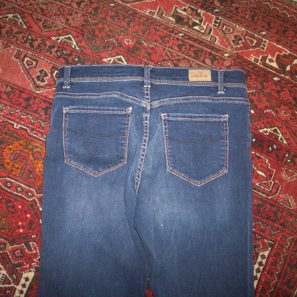 Jordache Denim Mid Rise Skinny Stretch Jeans. Dark Wash, Size 18. Waist Adjuster - Picture 2 of 11
